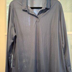 Nike Women's Dri-Fit Long Sleeve Polo - Blue